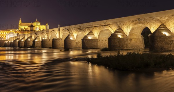 Roman bridge of Córdoba, the main landmark of this city in Andalusia Region - Spain
