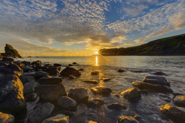 Dreamlike sunset on the Isle of Skye in Scotland, Great Britain
