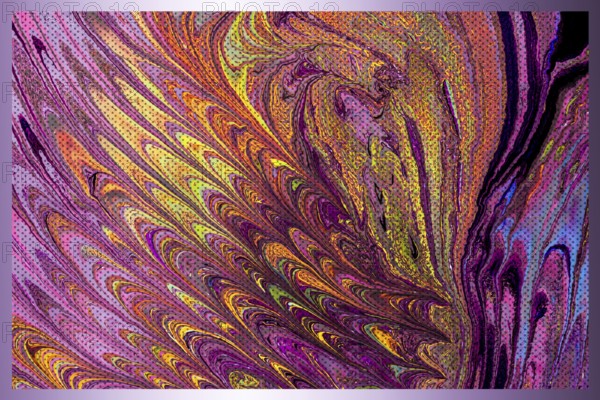 Traditional Ottoman Turkish abstract marbling art patterns as background