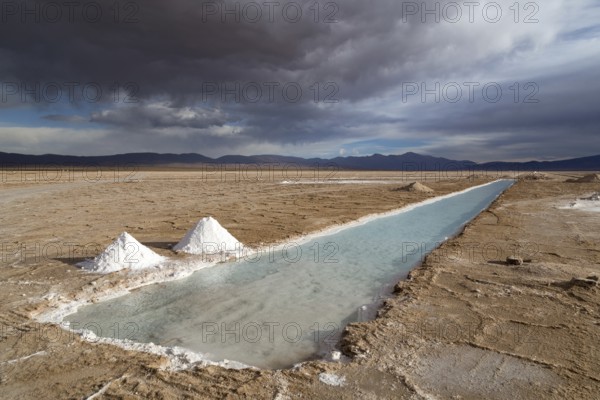 The salt flats Salinas Grandes in the Northwest of Argentina