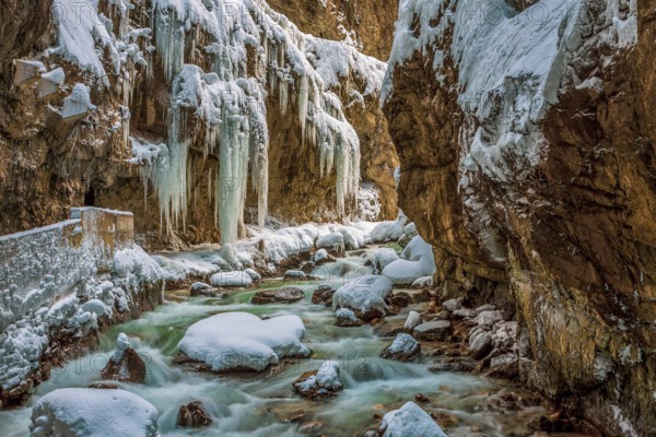 Partnachklamm in winter, Bavaria Germany