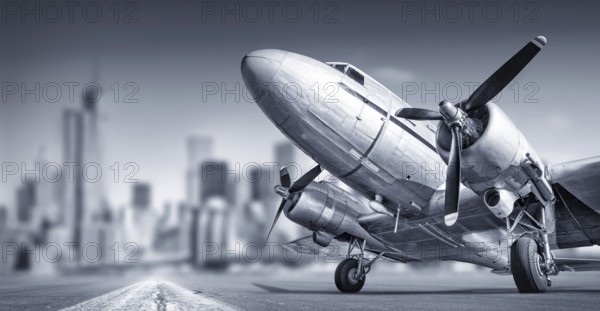 old aircraft against a skyline