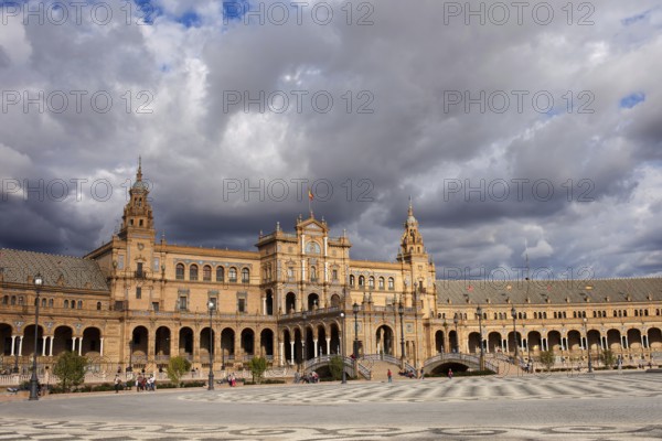 Plaza de Espana (Spain's Square) in Seville, Spain, Andalusia region, Renaissance Revival architectural style, Europe