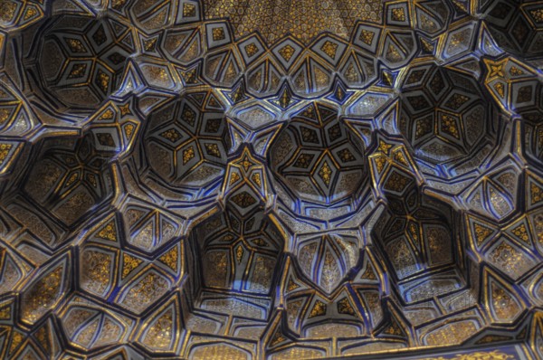 Beautiful textures on walls in mosque in Samarkand, Uzbekistan, Asia