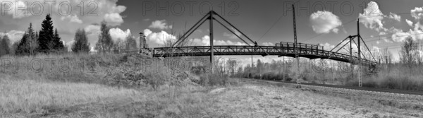 Railway overpass in Malchow near Berlin, panorama