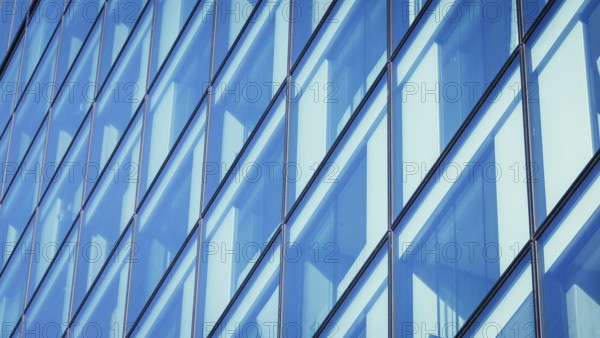 Modern office building: Skyscraper with blue glass