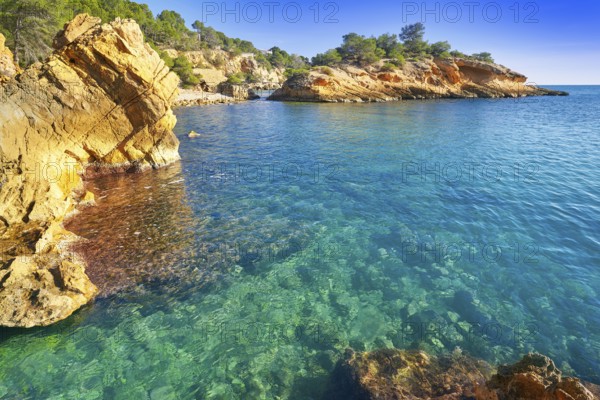Ametlla L'ametlla de mar beach illot in Costa dorada of Tarragona in Catalonia