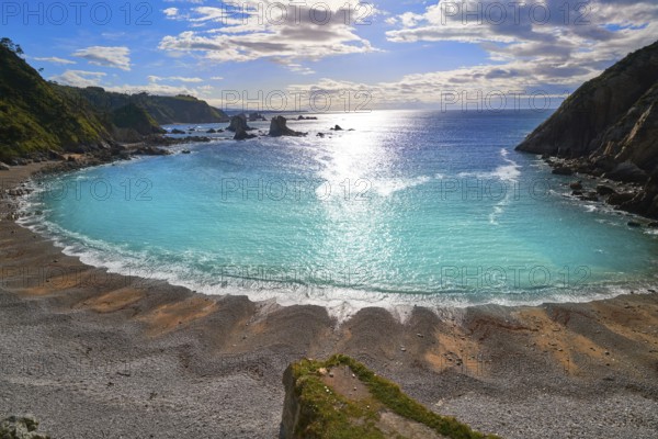 Playa del Silencio in Cudillero Asturias from Spain