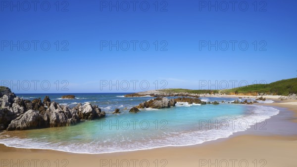 Playa de Toro beach in Llanes of Asturias Spain