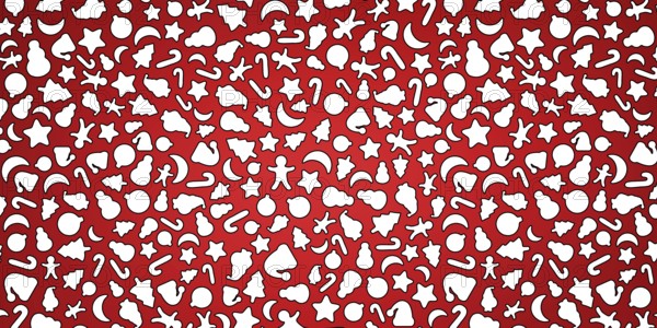 Red and White Christmas background, Christmas icons elements banner