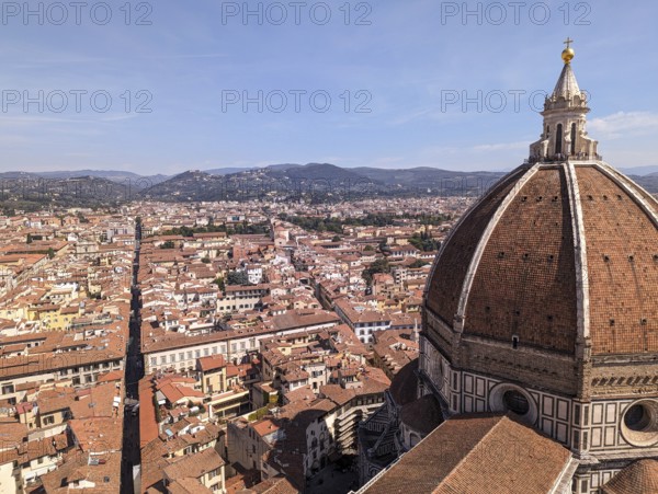 The giant cupola of the cathedral Santa Maria del Fiore in Florence, Italy, Europe