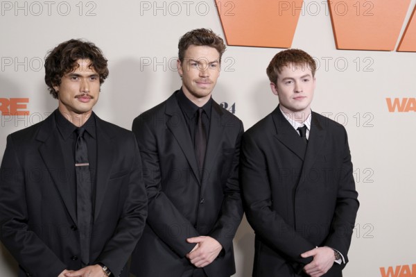 Charles Melton, Will Poulter and Kit Connor at the Los Angeles premiere of A24's 'Warfare' held at the DGA Theater in Los Angeles, USA on March 27, 2025, Los Angeles, California, USA, North America