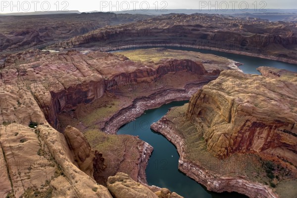Meandering Waters of Glen Canyon, Aerial image, Lake Powell, USA, North America