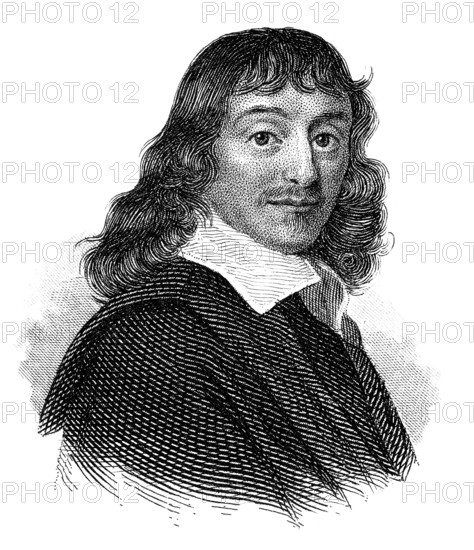 René Descartes or Renatus Cartesius, 1596 - 1650, a French philosopher, mathematician and scientist, René Descartes oder Renatus Cartesius, 1596 - 1650, ein französischer Philosoph, Mathematiker und Naturwissenschaftler