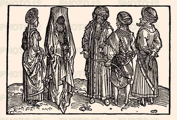 Saracens and Indian priests, Bernhard von Breidenbach, Peregrinatio in terram sanctam, 1486