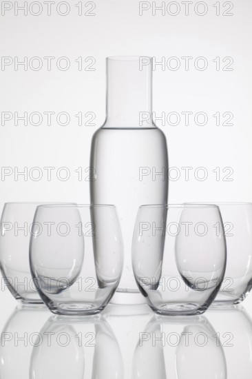 Glasses of water on the glass table
