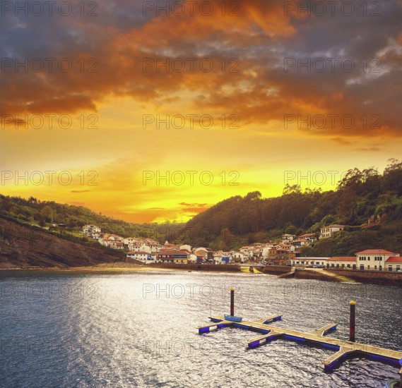 Tazones village port of Asturias in Spain