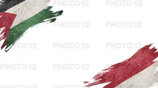 Flags of Palestine and Monaco on white background