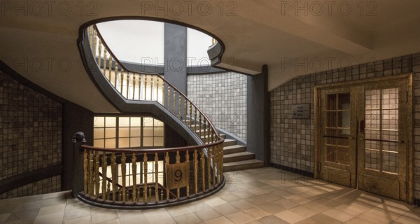 Hamburg, Kontorhaus MESSBERGHOF, built 1922-1924 by Hans and Oskar Gerson, penultimate floor of the staircase
