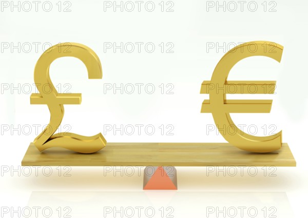 Balancing, united kingdom pound and euro currency, india, asia