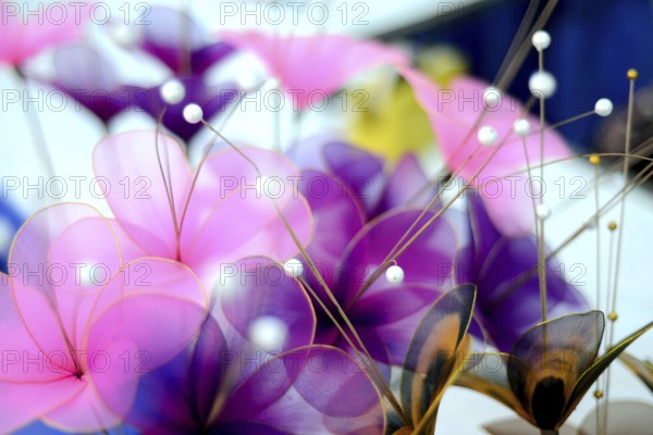 Artificial colourful flowers, india, asia