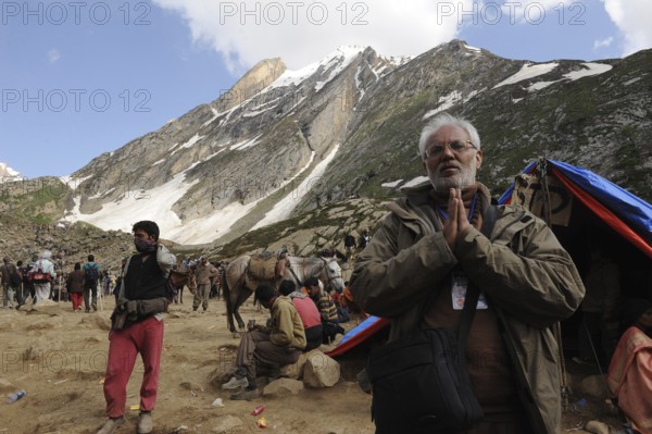 Pilgrim, amarnath yatra, jammu Kashmir, india, asia