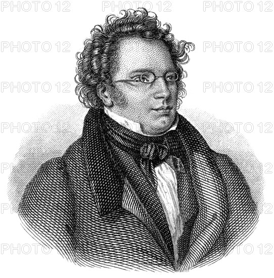 Franz Peter Schubert, 1797 - 1828, an Austrian composer, Portrait von Franz Peter Schubert, 1797 - 1828, ein österreichischer Komponist