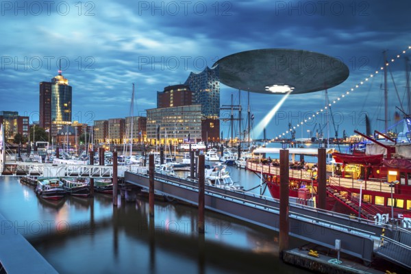 An UFO on approach in the port of Hamburg