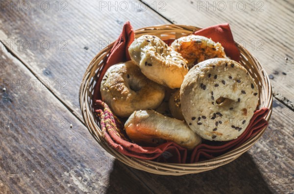 Bagels in a tray