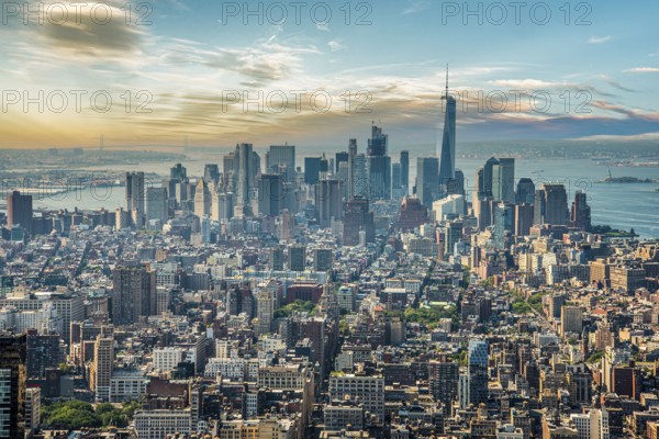 Manhattan skyscraper from Empire State Building, USA, North America