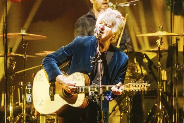 MELBOURNE, AUSTRALIA - DECEMBER 10: Neil Finn of Crowded House performs at Rod Laver Arena on December 10, 2024 in Melbourne, Australia, Oceania
