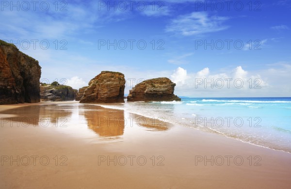 Playa las catedrales Catedrais beach in Ribadeo Galicia of Lugo Spain