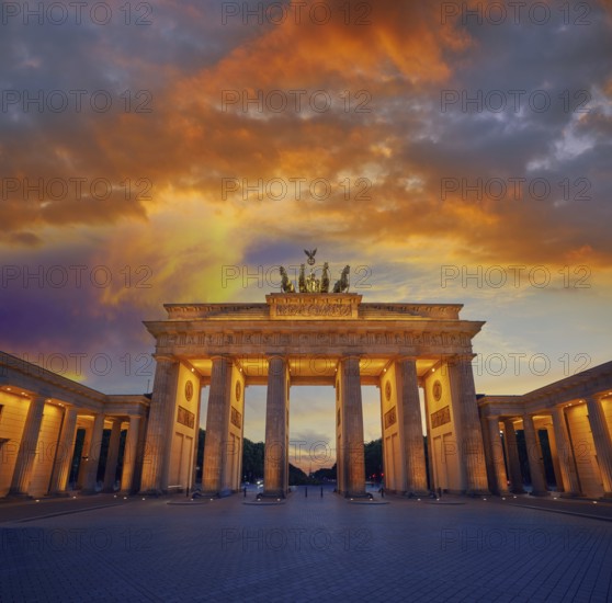 Berlin Brandenburg Gate Brandenburger Tor at sunset in Germany
