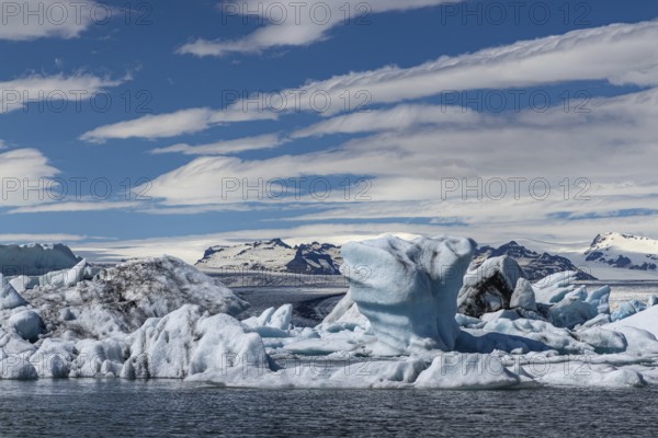 Jökulsarlon glacier lagoon, south coast, Iceland, Europe