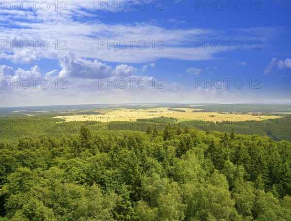 Harz mountains aerial view in Germany