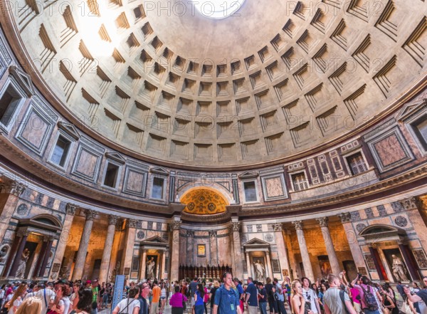 ROME, ITALY, JUNE 14, 2015 : interiors and architectural details of the pantheon, june 14, 2015, in Rome, Italy, Europe