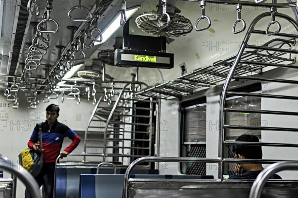 Indicator in train, Kandivali Railway Station, Mumbai, Maharashtra, India, A, Asia