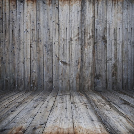 Rusty vintage wooden interior with artistic shadows added