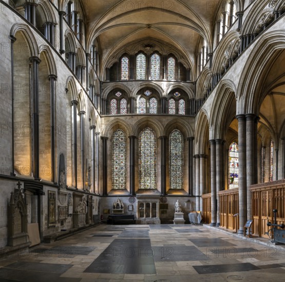 Salisbury, United Kingdom, 8 September, 2022: interior view of the Saint Martin's Chapel in Salisbury Cathedral, Europe