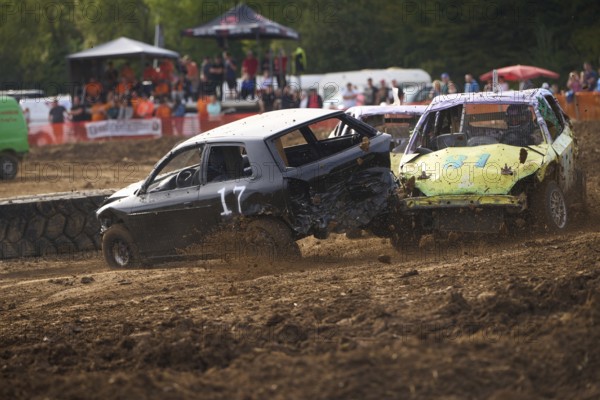 Stock car race organised by MSC Crazy Horses in Runkel, Hesse, Germany, Europe