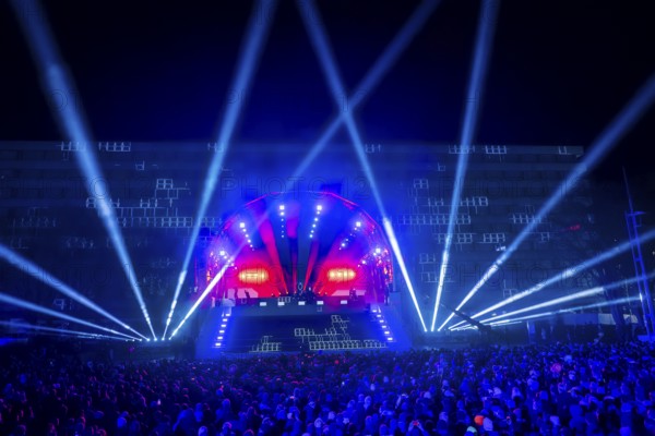 Opening party for the European Capital of Culture, with 80, 000 guests and several stages, Chemnitz, Saxony, Germany, Europe