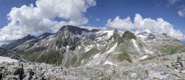 Austrian Alps near the Weissee or White lake in the Hohe Tauern National Park in the summer. Alps. Carinthia. Austria