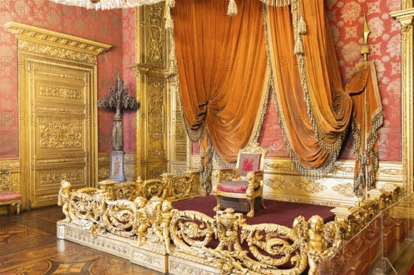 Turin, Italy, April, 2023: Royal Palace Throne Room. Luxury elegant ancient interior, circa 1860, Europe