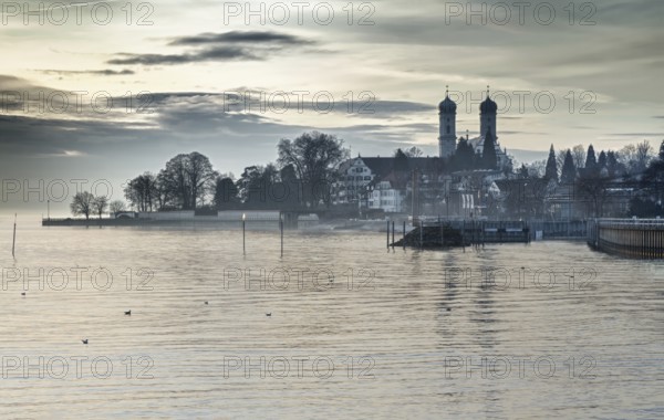 Lake Constance (Lake Constance) with Schlosskirche (church) of Friedrichshafen, Germany, Europe