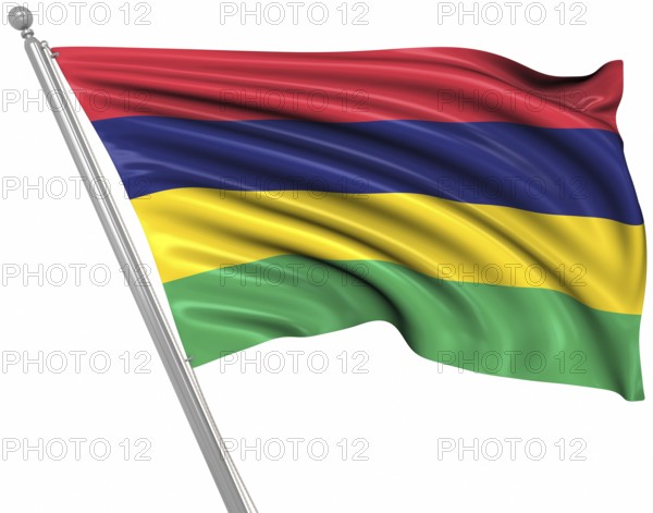 Flag of Mauritius, This is a computer generated and 3d rendered image