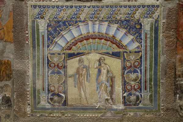 Ancient Roman mosaic in Pompeii, Campania, Italy Italy