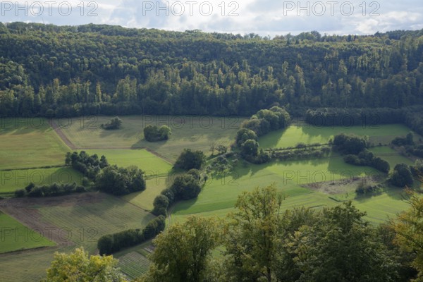 Jagsttal near Bächlingen, Langenburg-Bächlingen, Langenburg an der Jagst, Hohenlohe, Heilbronn-Franken, Baden-Württemberg, Germany, Europe