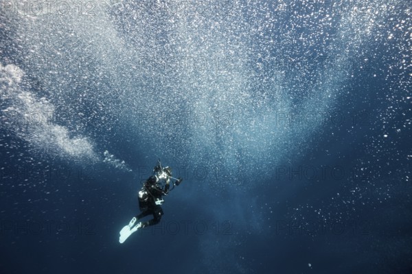 Rising air bubbles, Vis Island, Mediterranean Sea, Croatia | Rising air bubbles, Vis Island, Mediterranean Sea, Croatia, Europe