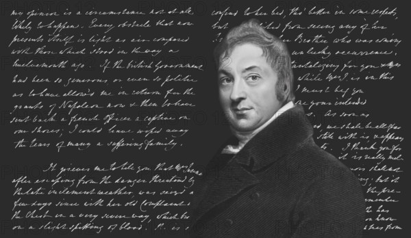 Edward Jenner, 1749-1823, English physician and scientist, digitally restored, handwritten letter