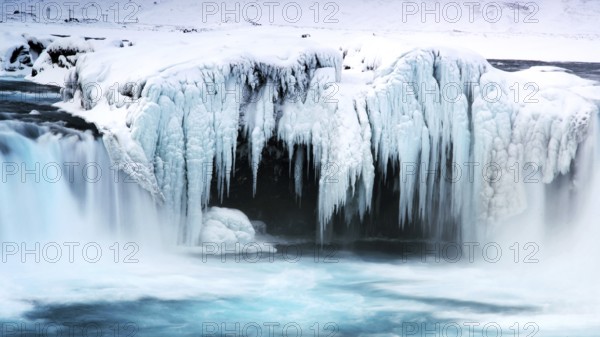 Europe, Scandinavia, Iceland, frozen Godafoss, waterfall, Europe